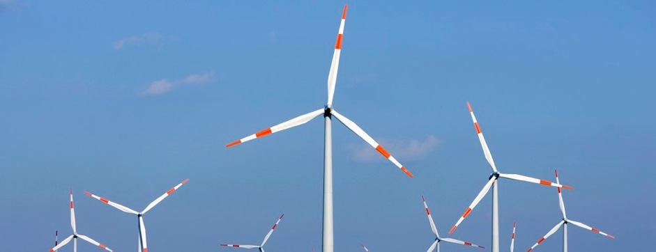 Windpark bei Hude im Landkreis Oldenburg mit Anlagen der Firma Enercon. Foto: Andreas Burmann, Oldenburg
